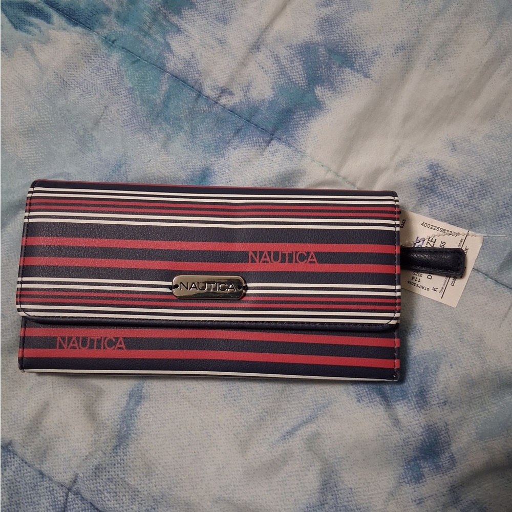 Nautica Red and Blue Striped Wallet
